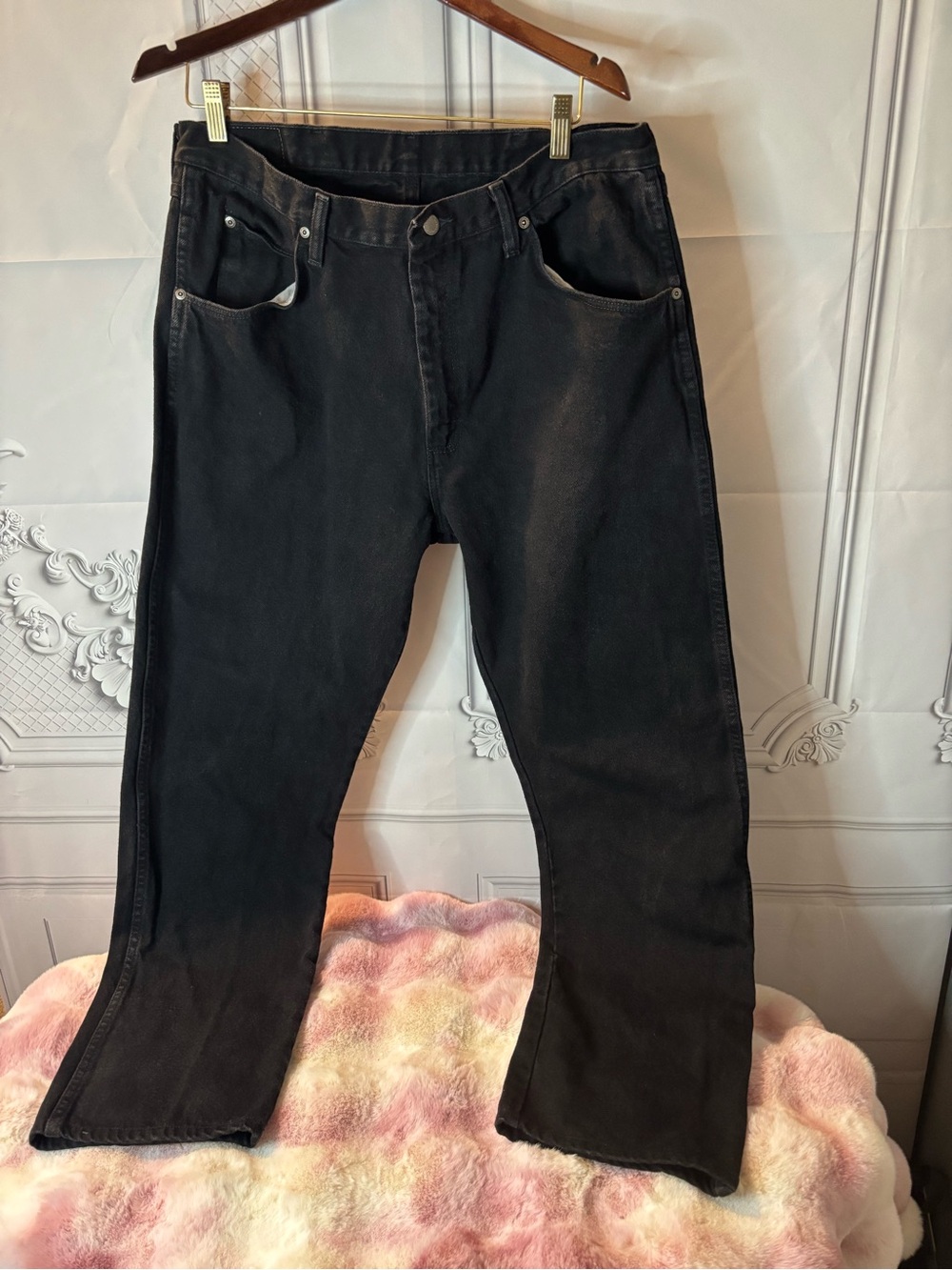 Wrangler Men's Black Relaxed Fit Jeans, Size 36x32